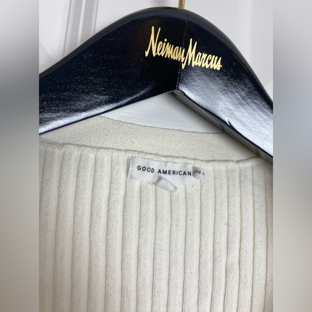 Good American Ribbed Crop Sweater in Ivory Size 5 (~16) - Picture 5 of 7